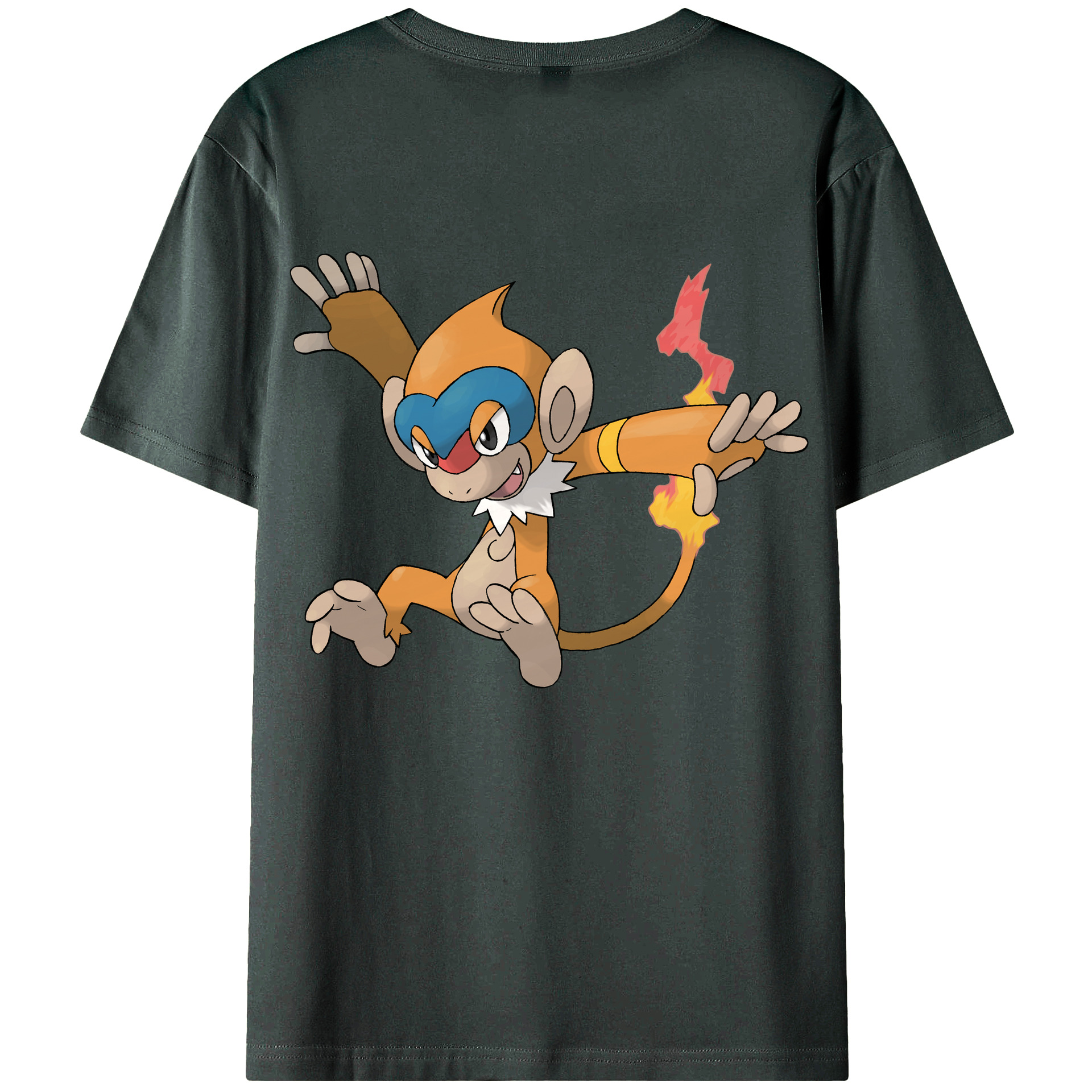 （画像用） ポケットモンスター Pokémon 綿100％ メンズ半袖Tシャツ（バックプリント） 通気性